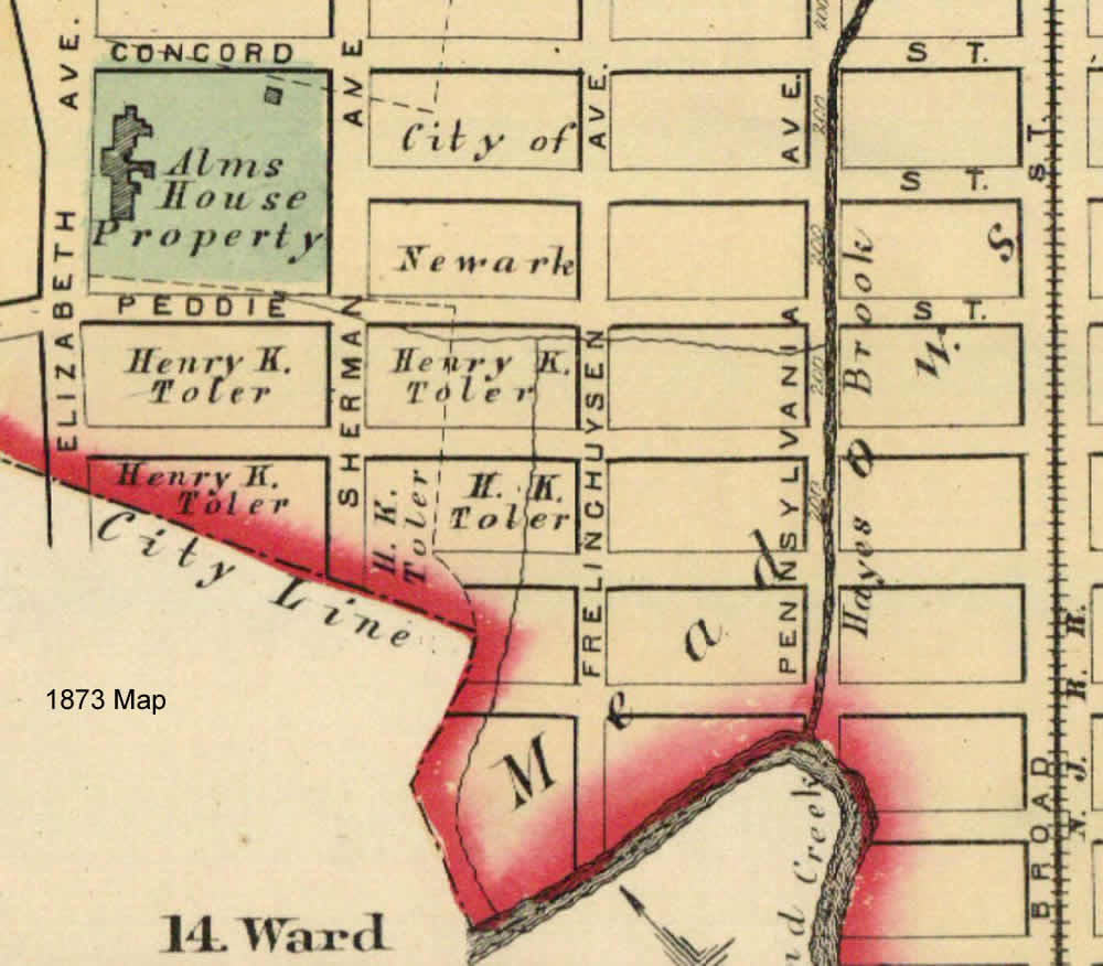 1873 map
Elizabeth Avenue Alms House
