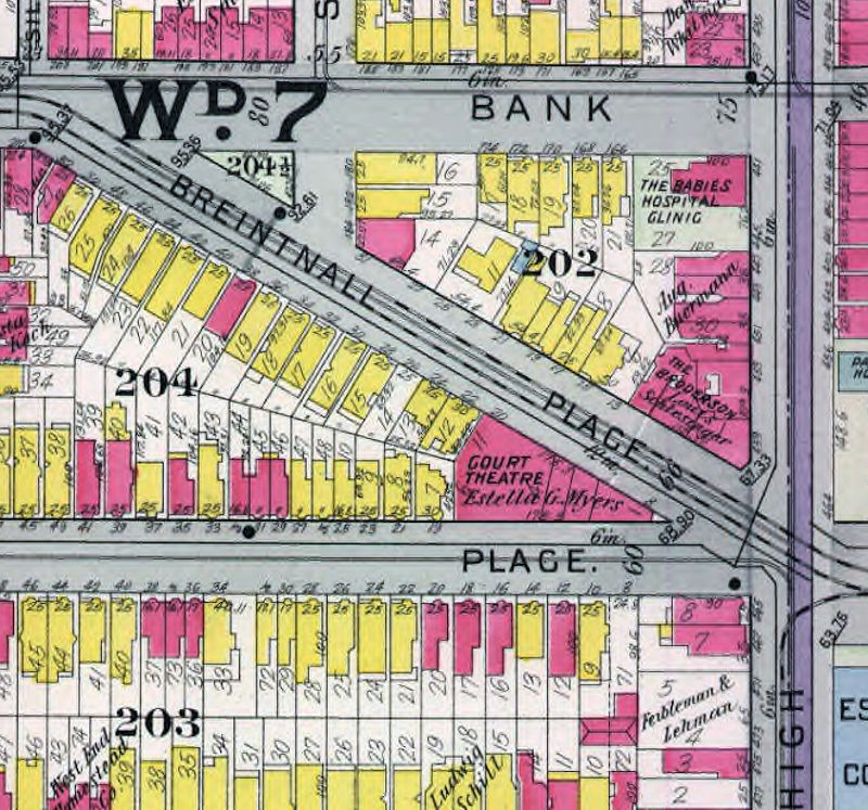1911 Map
437 High Street, corner Bank Street Location

