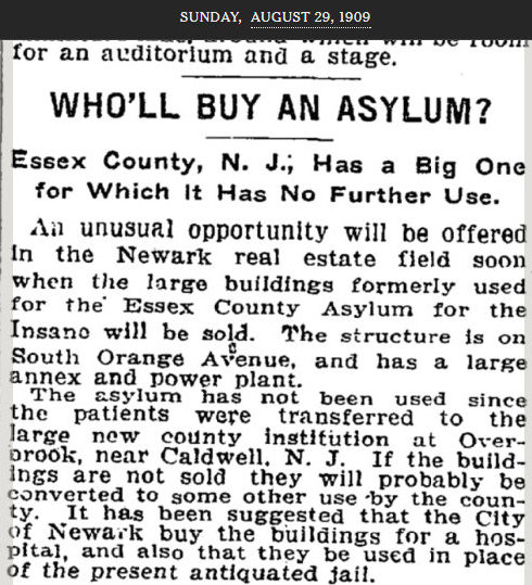Who'll Buy an Asylum?
August 29, 1909
