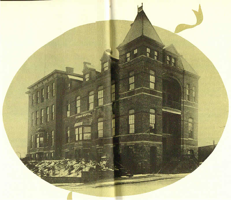 1888 - German Hospital/Lutheran Hospital
Photo from "Clara Maass" by John Cunningham
