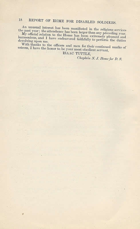 Page 18
22nd Annual Report of the NJ Home for Disabled Soldiers 1887
Click on image to enlarge
