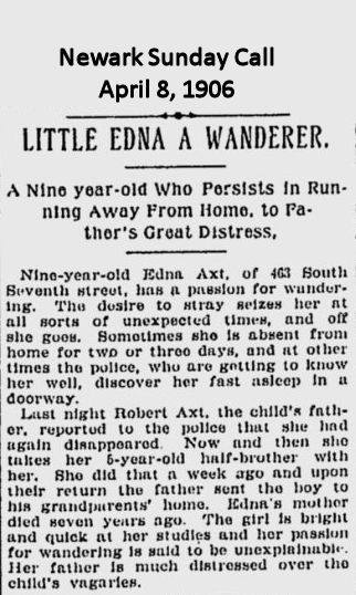 Little Edna A Wanderer
1910 census shows that she became an inmate here.
