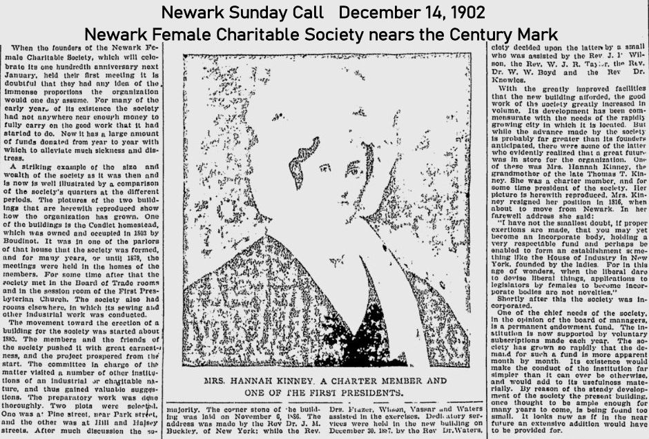 Newark Female Charitable Society nears the Century Mark
December 14, 1902

