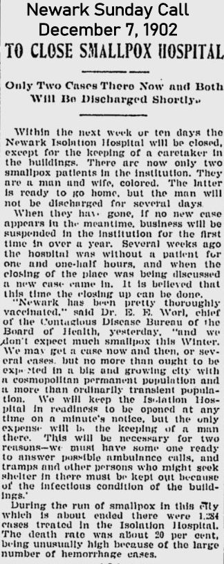 To Close Smallpox Hospital
December 7, 1902
