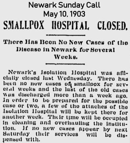 Smallpox Hospital Closed
May 10, 1903

