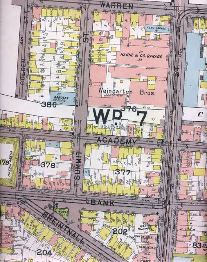 1926 Map
437 High Street, corner Bank Street Location
