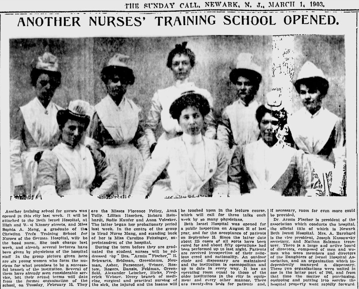 Another Nurses' Training School Opened
March 1, 1903
