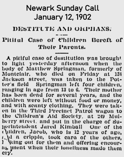 Destitute and Orphans
January 12, 1902
